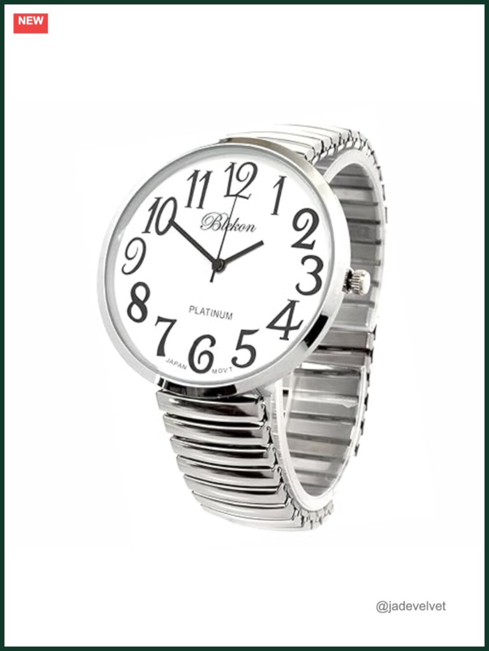 Super Large Round Fashion Watch with Japanese Quartz Movement and Stretch Band